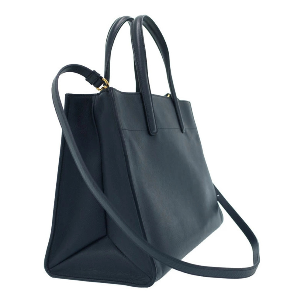Prada 2way Triple Soft Saffiano blue Tote Pocket